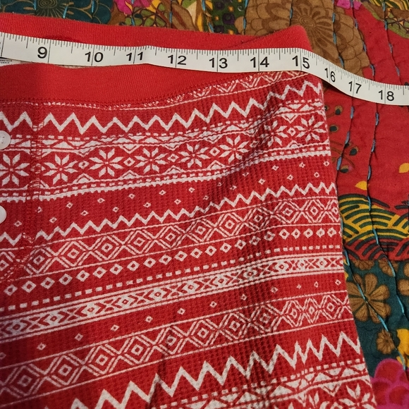 Old Navy Large thermal pants Fair Isle pattern red white - Picture 5 of 7